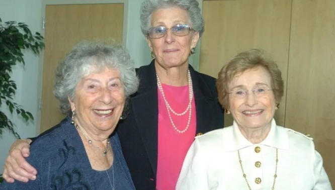 Betty Seinfeld with Lilian Ricur and Joan Gross.